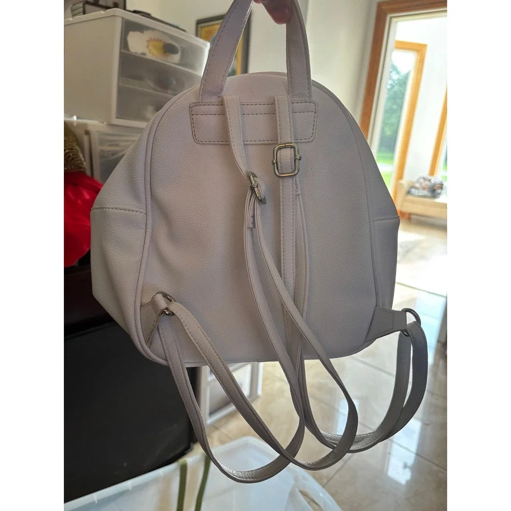 Claire's White Chevron Mini Rucksack Backpack Fashion Bag Excellent Condition